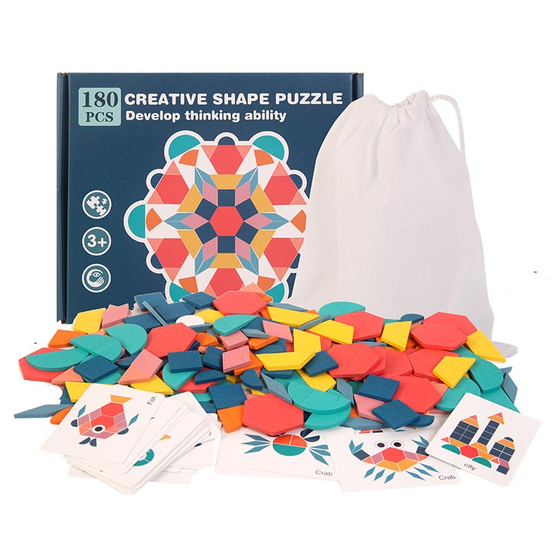 180-Piece Geometric Shape Matching Puzzle