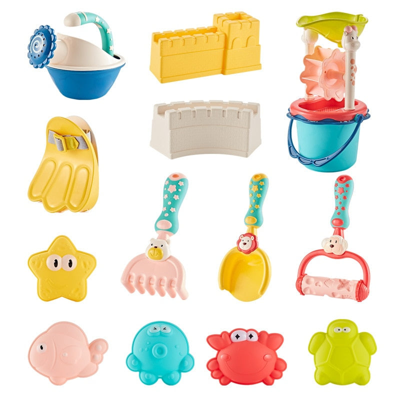 Animal Mold Beach Toy Set, Soft Rubber Sand Tools