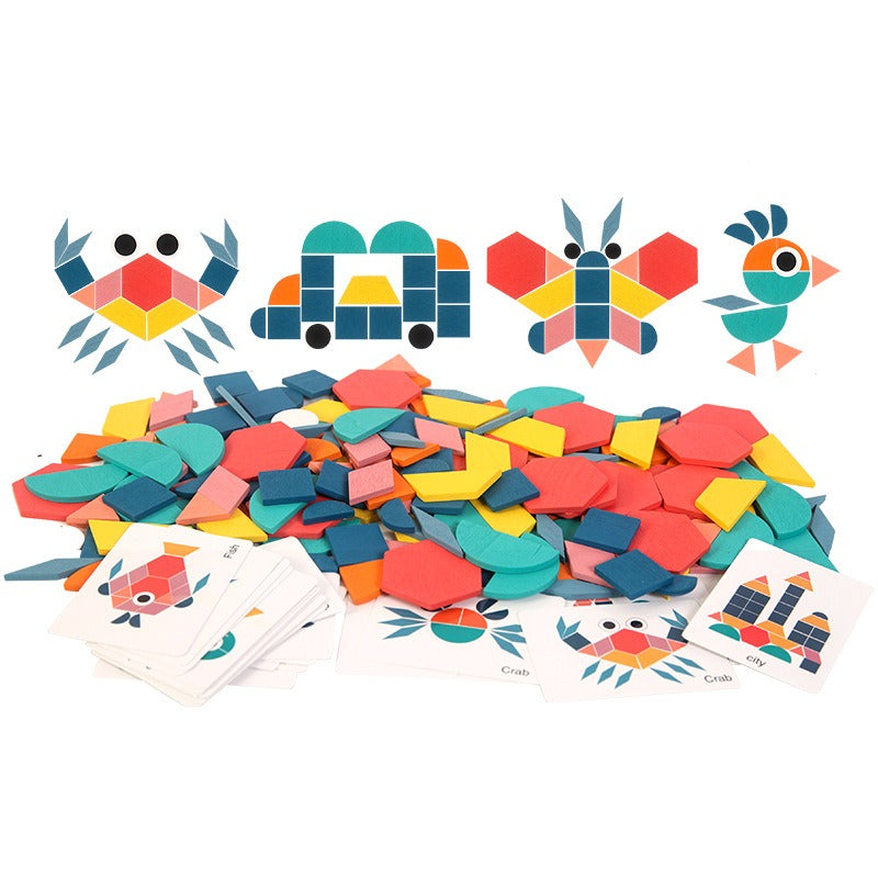 180-Piece Geometric Shape Matching Puzzle