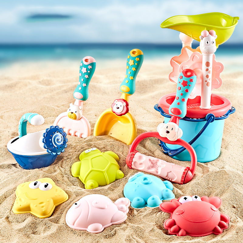 Animal Mold Beach Toy Set, Soft Rubber Sand Tools