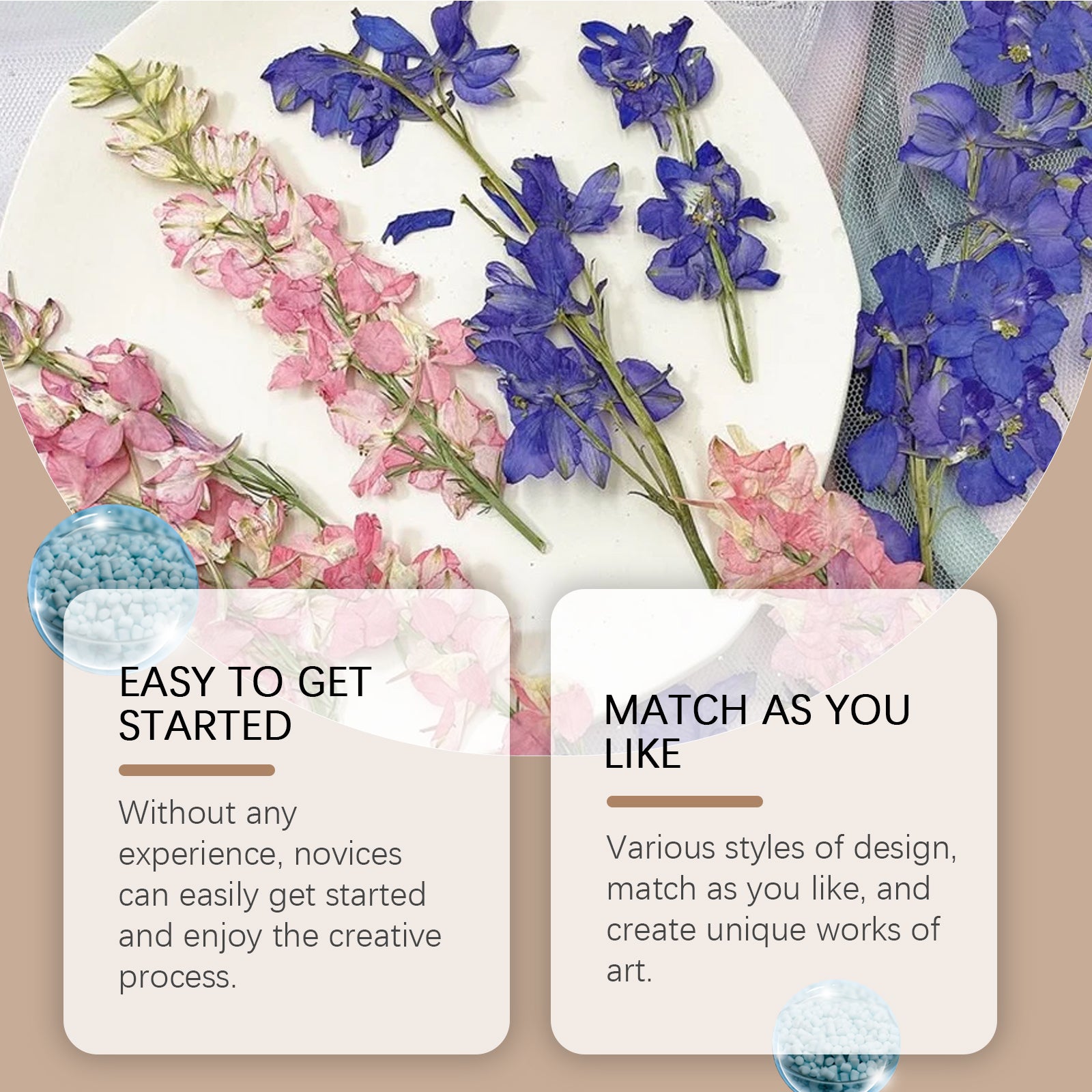 Dowmoo Dry Flower Bookmark Kit, Handmade Diy Bottle Dry Flower Hand Curtain Sticker Clear Bookmark Glass Bottle Decoration