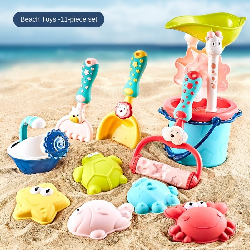 Animal Mold Beach Toy Set, Soft Rubber Sand Tools