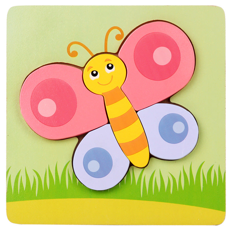 Wooden Peg Puzzle for Toddlers, Animal Shapes