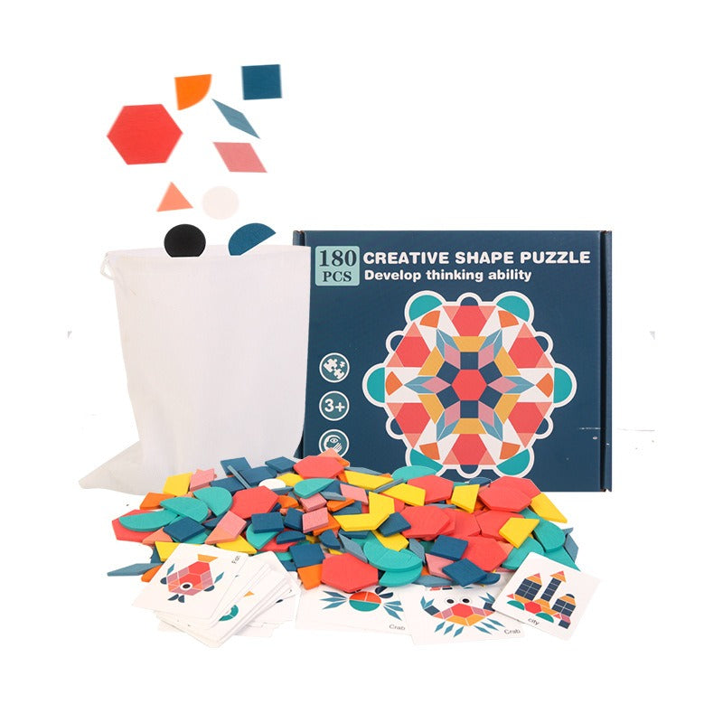 180-Piece Geometric Shape Matching Puzzle